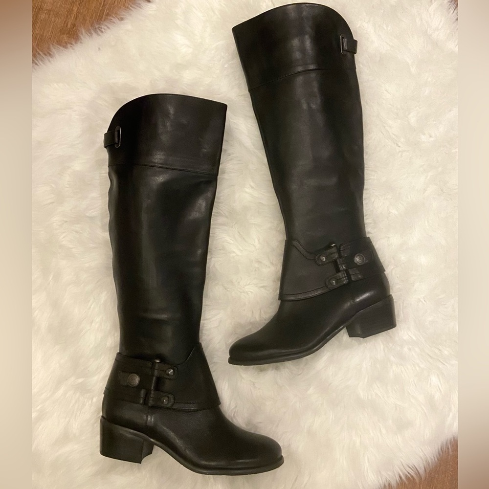 Arturo Chiang Black Bevin Tall Riding Boots 7